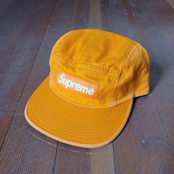 Supreme Other - Y2k Supreme Washed Chino Twill Camp Cap Hat Orange Skate Streetwear Palace